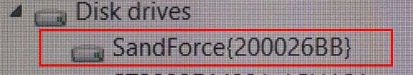 SandForce bug, showing as SandForce {200026BB}