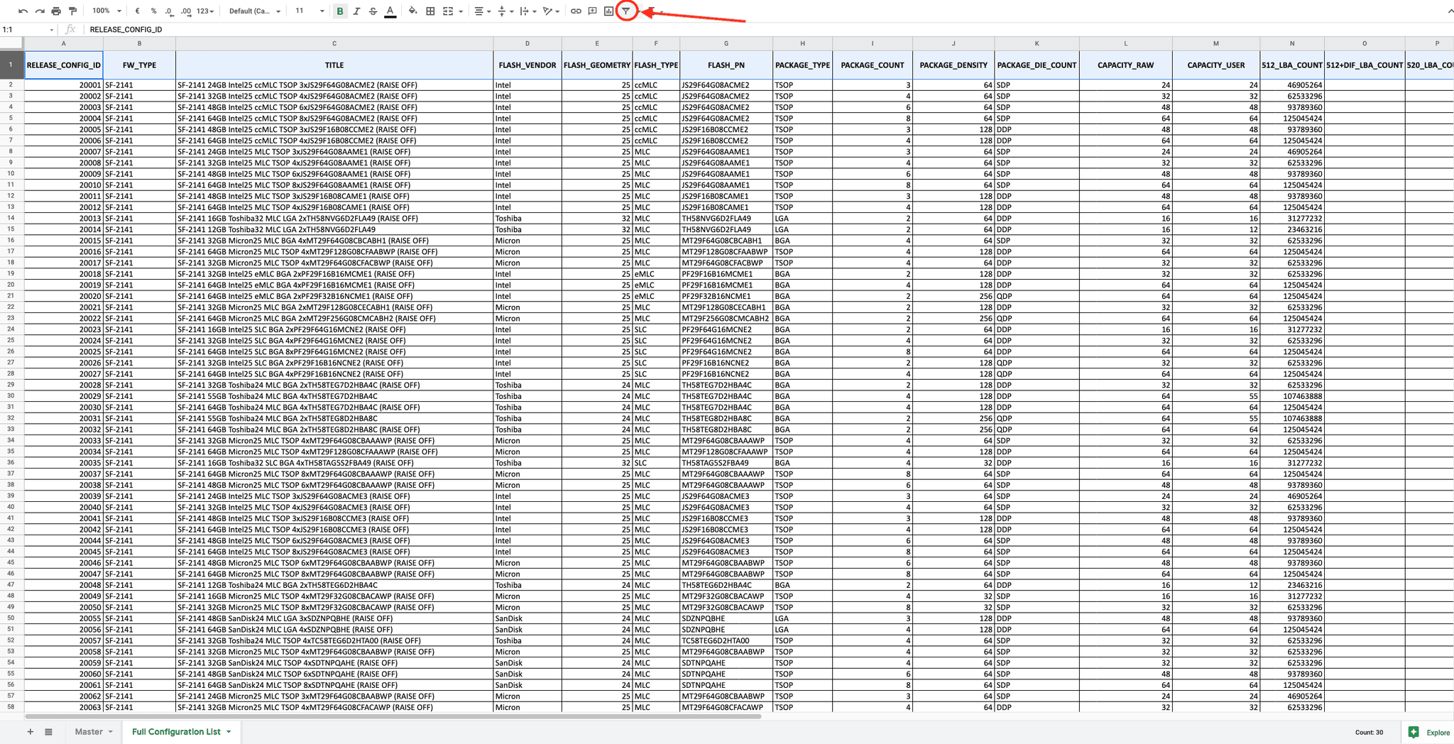 FW_Worksheet_SFI_SF-2000_140120_Confidential_Gold document to find config id to ubrick ssd from SandForce bug